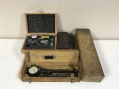 A tray of six cased Baty bore gauges and gauges in case