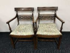 A pair of mahogany carver armchairs