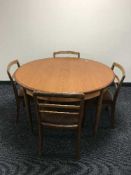 A G Plan circular extending table and four chairs