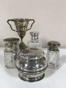 A silver dressing table pot,