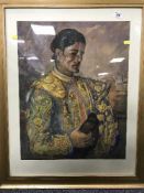 A gilt framed watercolour of a Matador by J A Wilkinson dated '65