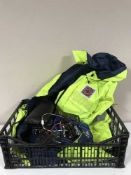 A crate of stethoscope, Tens machine, BP cuff,