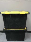 Two plastic heavy duty storage crates
