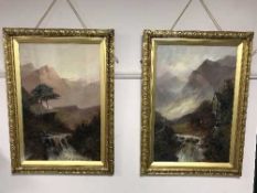 Joel Owen : Highland stream by a watermill, oil on canvas, signed, dated 1922,