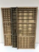 Three printer's type trays