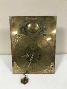 A brass longcase clock movement by Tom Wallbanks
