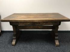 A continental library table fitted two drawers
