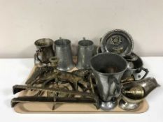 A tray of 20th century metal ware inc.