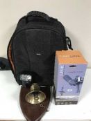 A quantity of studio backdrops, two of which are 20', a box of photographic items, easel,