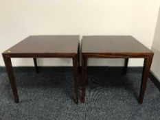 Two Danish rosewood lamp tables