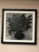 Andrew McRae : Vase III, oil on canvas, signed, label and inscriptions verso, 49 cm x 49 cm, framed.