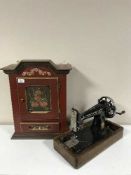 A hand painted wall cabinet,