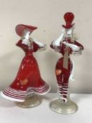 Two Murano New Arts 90 figures - Lady and Gent