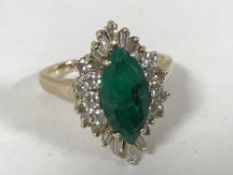 A 14ct gold cluster ring,