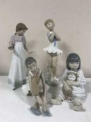 Four Nao figures - Girl with candle,
