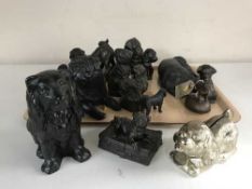 Assorted dog ornaments,