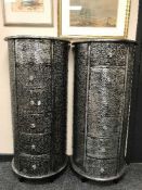 A pair of silvered six drawer chests (2)