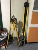 A hilmor type EL2 shorty pipe bender together with a fence post digger,