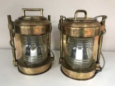 A brass ships lamp stamped Perko,