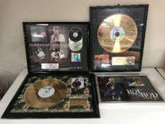 A framed Michael Jackson Bad gold disk, ltd edition,