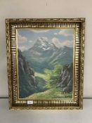A gilt framed continental school oil on canvas,