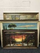 Four framed continental school oils - Landscapes