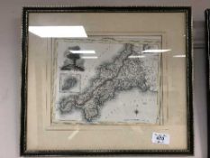 After Robert Morden : Cornwall, reproduction in colours,