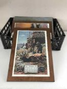 A quantity of framed prints on boards - deer by Roger Preuss, geese by Les C.