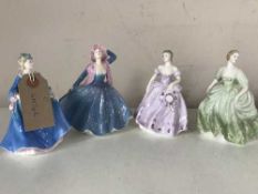 Four small Coalport figures inc Vicki,