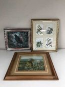 Seven assorted framed pictures and frames inc.