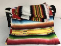 Two Navajo style rugs and an American woollen rug