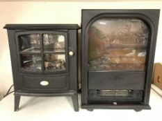 Two contemporary log effect fires