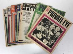 Ten issues of Private Eye magazine late 1960's/early 1970's
