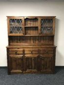 A pine triple door kitchen dresser