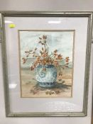 Anuk Naumann (1951- ) Still life of flowers in a vase, watercolour,