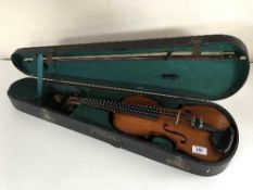 A German violin, circa 1900, labelled within 'Copy of Antonius Stradivarius, Made in Germany',