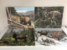 Fifteen un-framed canvas depicting wildlife by Beacham