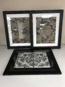 Ten contemporary frames containing textured samples,