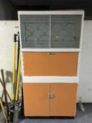 A 1950's painted kitchen cabinet