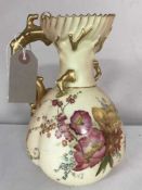 A Royal Worcester blush ivory and gilded jug,