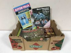 Two boxes containing a large quantity of assorted football programmes, mostly 1970's,