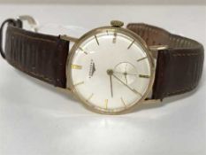 A Gents vintage Longines 9ct gold wristwatch