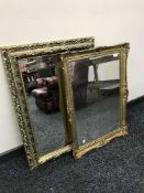 Two gilt coloured framed mirrors