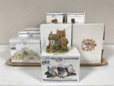 Nine boxed Lilliput Lane ornaments - Fruits of the sea, Nutkin Cottage,
