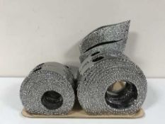 Two trays of contemporary vases and candlesticks