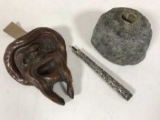 An 18th century Chinese bronze dragon bowl fragment,