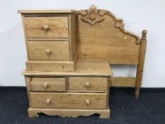 A low pine three drawer chest,