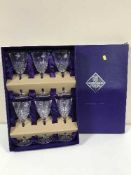 A set of six boxed Edinburgh Crystal wine glasses