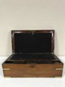 A Victorian brass bound writing box