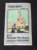 A WWI They're home Belgium 1918 By National War Bounds and Protect Your Home Poster, by F.